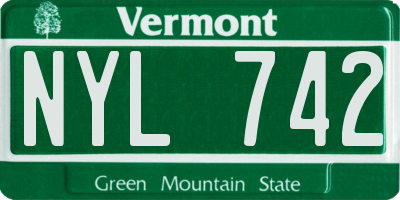 VT license plate NYL742
