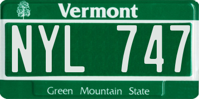 VT license plate NYL747