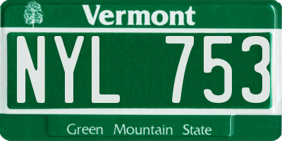 VT license plate NYL753