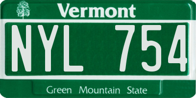 VT license plate NYL754