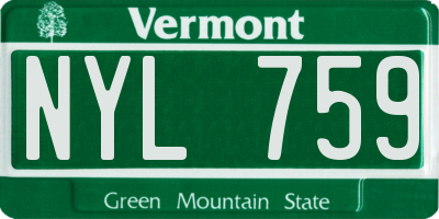 VT license plate NYL759