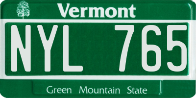 VT license plate NYL765