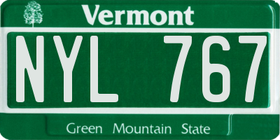 VT license plate NYL767