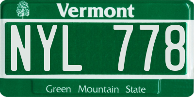 VT license plate NYL778