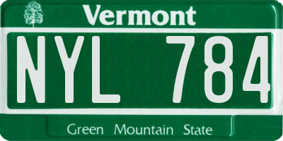 VT license plate NYL784