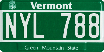 VT license plate NYL788