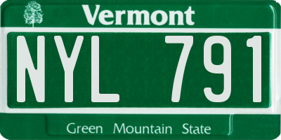 VT license plate NYL791