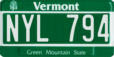 VT license plate NYL794
