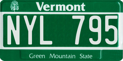 VT license plate NYL795