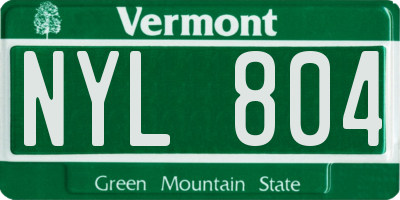 VT license plate NYL804