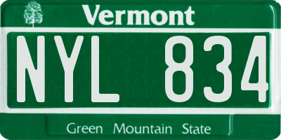 VT license plate NYL834