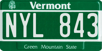 VT license plate NYL843