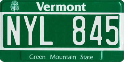 VT license plate NYL845