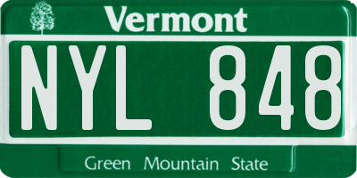 VT license plate NYL848
