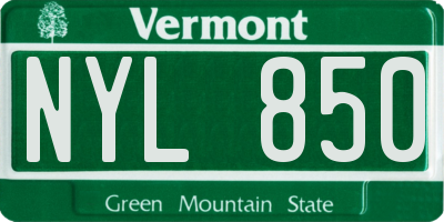 VT license plate NYL850