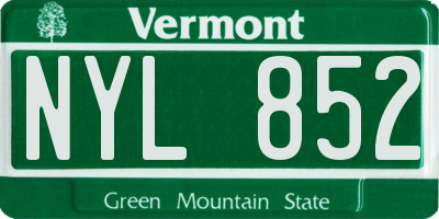 VT license plate NYL852