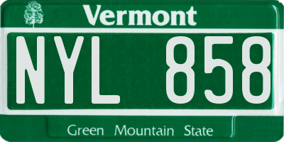 VT license plate NYL858