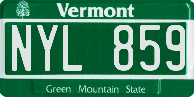 VT license plate NYL859