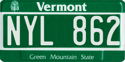VT license plate NYL862