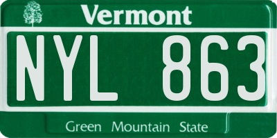 VT license plate NYL863