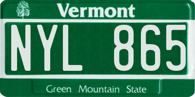 VT license plate NYL865
