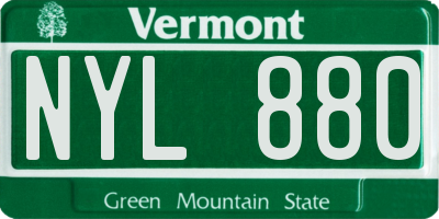 VT license plate NYL880