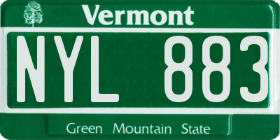 VT license plate NYL883