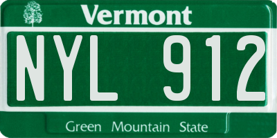 VT license plate NYL912