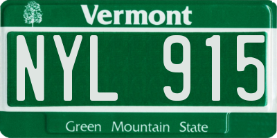 VT license plate NYL915