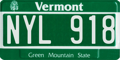VT license plate NYL918
