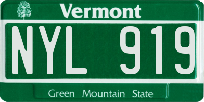 VT license plate NYL919