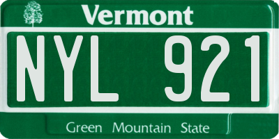 VT license plate NYL921