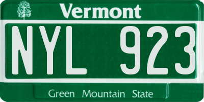 VT license plate NYL923