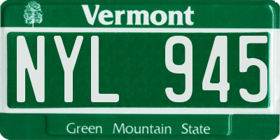 VT license plate NYL945