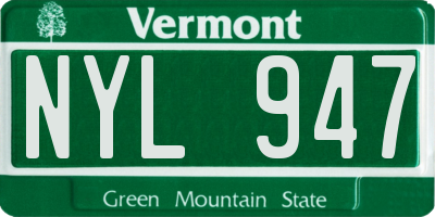 VT license plate NYL947