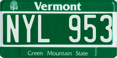 VT license plate NYL953