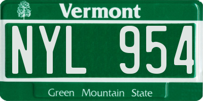 VT license plate NYL954