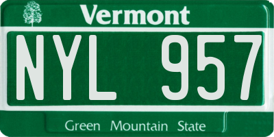VT license plate NYL957