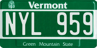 VT license plate NYL959
