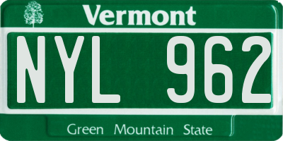 VT license plate NYL962