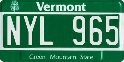VT license plate NYL965