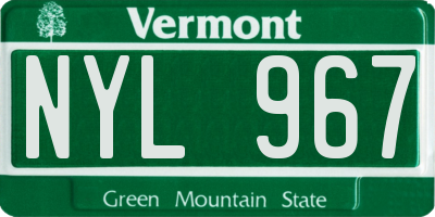 VT license plate NYL967