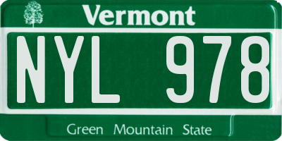 VT license plate NYL978