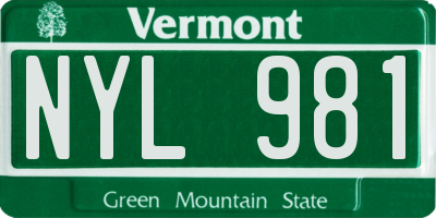 VT license plate NYL981