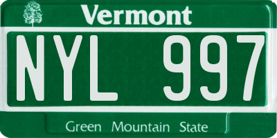 VT license plate NYL997