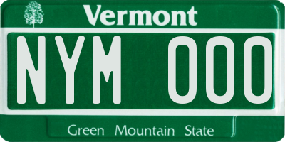 VT license plate NYM000