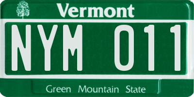 VT license plate NYM011
