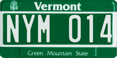 VT license plate NYM014