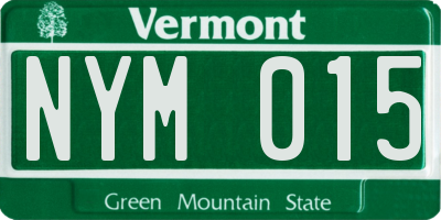 VT license plate NYM015