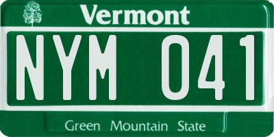 VT license plate NYM041